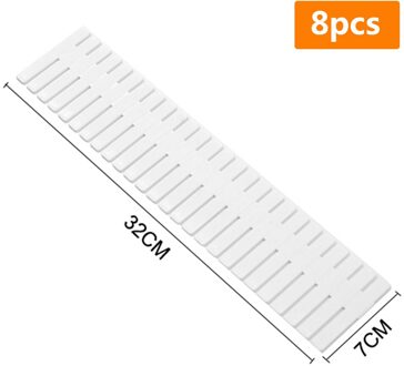 4/8Pcs Plastic Lade Divider Diy Lade Organizer Separator Partitie Boord Thuis Ondergoed Sokken Make Clapboard Opslag Gereedschap 8stk-wit