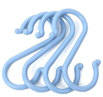4/8Pcs Praktische Plastic Emmer Haak S Vorm Kleding Rack Keuken Reling S Hanger Keuken Haken 4stk blauw L