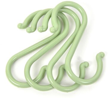 4/8Pcs Praktische Plastic Emmer Haak S Vorm Kleding Rack Keuken Reling S Hanger Keuken Haken 4stk groen L