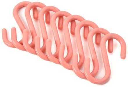 4/8Pcs Praktische Plastic Emmer Haak S Vorm Kleding Rack Keuken Reling S Hanger Keuken Haken 8stk roze S