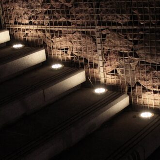 4/8Pcs Solar Begraven Verlichting Buiten 12LED Rvs Waterdichte Pathway Yard Gazon Lampen Warm Wit Licht Tuin decoratie warm licht / 12LED 1stk