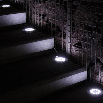 4/8Pcs Solar Begraven Verlichting Buiten 12LED Rvs Waterdichte Pathway Yard Gazon Lampen Warm Wit Licht Tuin decoratie wit licht / 12LED 1stk