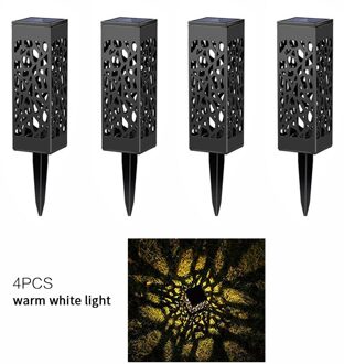 4/8Pcs Zonne-verlichting Led Pathway Lichten Lamp Gazon Lampen Voor Tuin Lantaarn Decoratie Outdoor Path Light Draadloze waterdicht 4stk warm wit