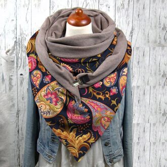 4 @ Etnische Sjaal Vrouwen Vrouwen Afdrukken Sjaal Sjaals Bloemenprint Stola Bandana Luxe Hoofddoek Sjaals