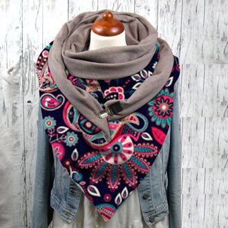 4 @ Etnische Sjaal Vrouwen Vrouwen Afdrukken Sjaal Sjaals Bloemenprint Stola Bandana Luxe Hoofddoek Sjaals