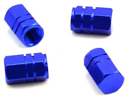 4 * Auto Tire Ventieldopjes 4 Stuks Bolt-In Aluminium Theftproof Ventieldopjes Auto Wiel Banden Kleppen tyre Stem Air Caps Accessoires blauw