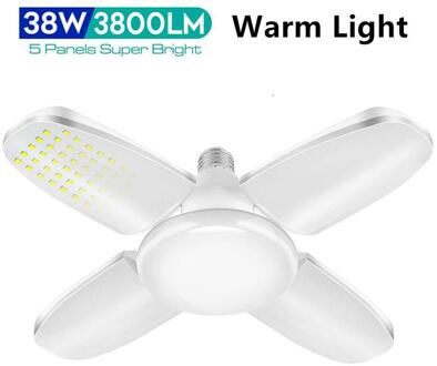 4 Blad Industriële Verlichting 38W Vervormbare Led Garage Lamp 3800LM Huishoudelijke Plafondlamp Voor Garage Wit/Geel warm licht