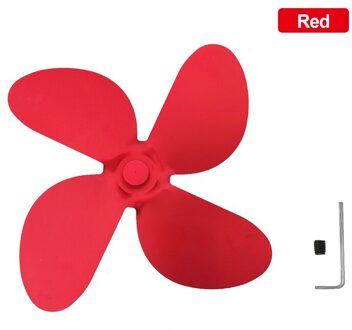 4 Blade Voor Warmte Aangedreven Houtkachel Fan Hout Log Brander Haard Vriendelijke Pellet Kachels Verwarming Ventilator rood