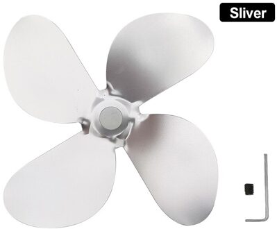 4 Blade Voor Warmte Aangedreven Houtkachel Fan Hout Log Brander Haard Vriendelijke Pellet Kachels Verwarming Ventilator zilver