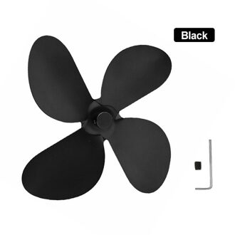 4 Blade Voor Warmte Aangedreven Houtkachel Fan Hout Log Brander Haard Vriendelijke Pellet Kachels Verwarming Ventilator zwart
