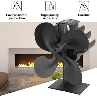 4-Blade Warmte Aangedreven Kachel Ventilator Voor Hout/Log Brander/Haard Milieubescherming Praktische Kachel Ventilator