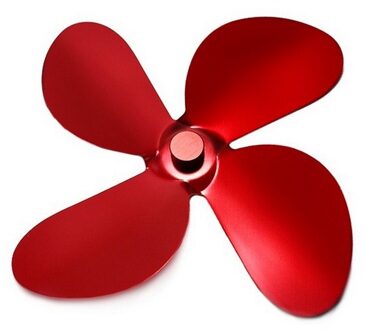 4 Bladen Kachel Fan Blade Warmte Haard Fan Log Hout Brander Rustig Thuis Haard Ventilator Efficiënte Warmteverdeling Voor Kantoor thuis Rood