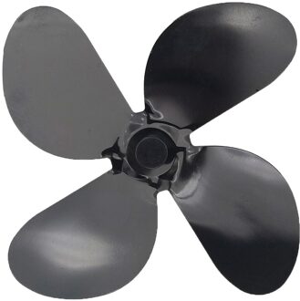 4 Bladen Luchtstroom Warmte Kachel Fan Haard Warmte Distributie Gasfornuis Thuis Haard Onderdelen Fan Blad Accessoires zwart