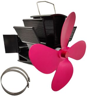 4 Bladen Warmte Aangedreven Haard Kachel Fan Aluminium Stille Milieuvriendelijke Voor Hout rood