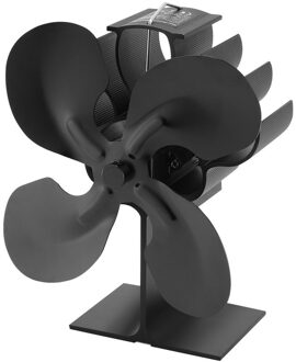 4 Bladen Warmte Aangedreven Kachel Fan Log Hout Brander Ecofan Rustig Zwart Thuis Haard Ventilator Efficiënte Warmteverdeling