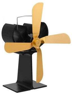 4 Bladen Warmte Aangedreven Kachel Ventilator Voor Hout Log Brander Heater Haard Brandstof Ecofan gouden