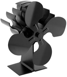 4 Blades Warmte Aangedreven Haard Fan Log Brander Fan Efficiënte Warmteverdeling Gereedschap Voor Hout Kachels Thuis Haard Brandende