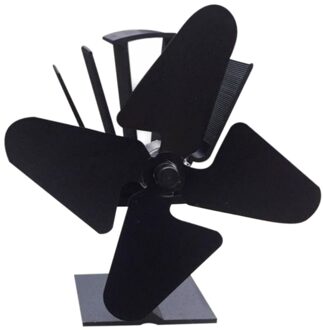4 Blades Warmte Aangedreven Kachel Fan Log Hout Brander Ecofan Rustig Zwart Thuis Haard Ventilator Efficiënte Warmteverdeling