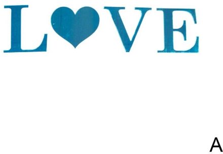 4-Brief Liefde, Huis, Familie Spiegel Muurstickers Zelfklevende F9U0