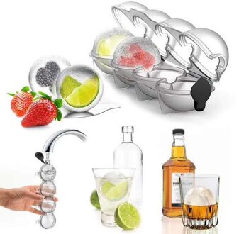 4-Cavity Ice Cube Maker Chocolade Mould Tray Ijs Diy Tool Whiskey Wijn Cocktail Ice Cube 3D Siliconen mold