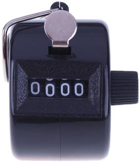 4 Cijferig Nummer Hand Held Tally Counter Clicker Golf Voetbal Clicker Manual Training Tellen Teller Plastic Clicker Timer zwart