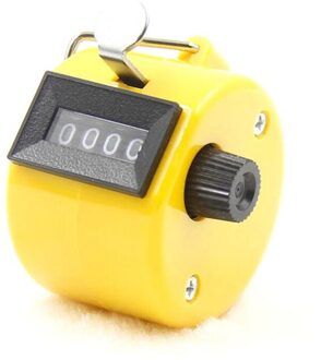 4 Cijferig Nummer Teller Digitale Hand Tally Clicker Vinger Handmatige Telling Voor Timer Golf Voetbal Training Tellers 40% Off geel