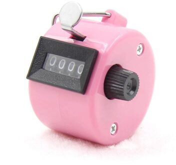 4 Cijferig Nummer Teller Digitale Hand Tally Clicker Vinger Handmatige Telling Voor Timer Golf Voetbal Training Tellers 40% Off roze