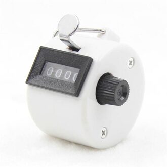 4 Cijferig Nummer Teller Digitale Hand Tally Clicker Vinger Handmatige Telling Voor Timer Golf Voetbal Training Tellers 40% Off wit