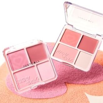 4 Color Blush & Highlight Palette (1-3) #02 Soft Peach - 9g