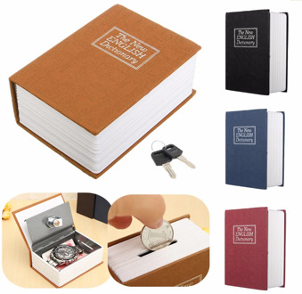 4 Color Home Storage Safe Box Dictionary Book Bank Money Cash Jewellery Hidden Secret Security Locker With Key Lock