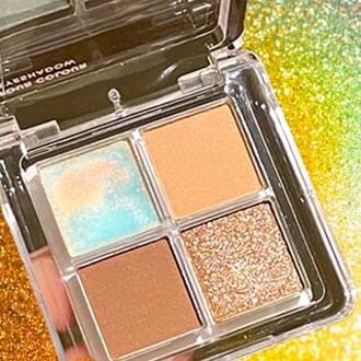 4-Color Shimmering Eyeshadow Palette - Apricot #B01 - 0.6g*4