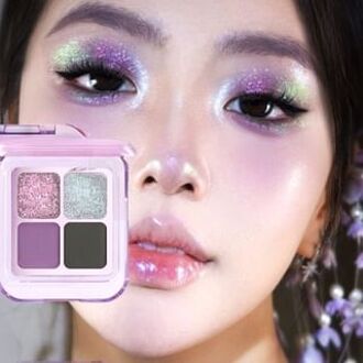 4 Colors Chameleon Eyeshadow Palette - Cool Smokey Purple #M04 Cool Smoke Purple - 5.8g
