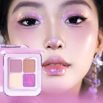 4-Colors Chameleon Eyeshadow Palette - Roasted Taro Milk #M03 Taro Paste Baked Milk - 5.8g