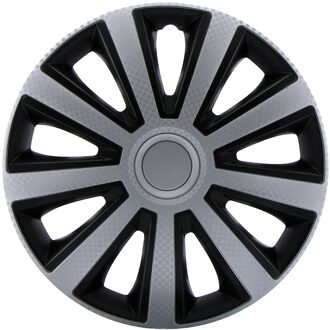 4 -Delige Wieldoppenset Aviator Silver & Black 15'' WVS14097