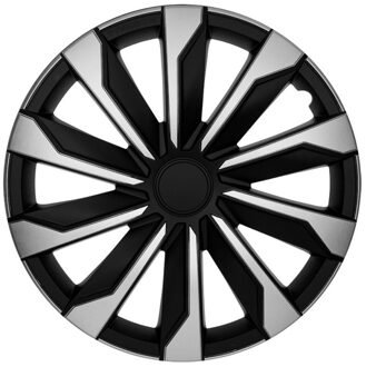 4-Delige Wieldoppenset Typhoon 17-inch zilver/zwart PP5487SB