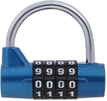 4 Digit 5Digit Codeslot Wachtwoord Veiligheidsslot Breed Beugel Combinatie Hangslot Combinatie Reizen Veiligheid Veilig Code Lock blauw
