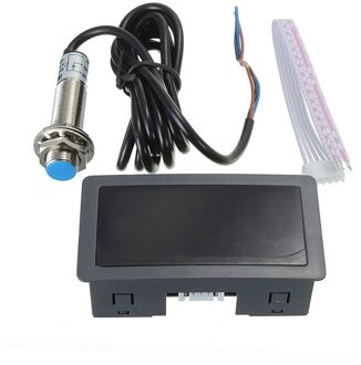 4 Digitale Led Display Toerenteller Rpm Snelheid Meter Hoge Precisie Toerenteller Met Hal Naderingsschakelaar Sensor Npn Blauw