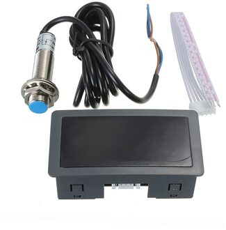 4 Digitale Led Display Toerenteller Rpm Snelheid Meter Hoge Precisie Toerenteller Met Hal Naderingsschakelaar Sensor Npn Blauw