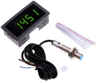 4 Digitale Led Toerenteller Rpm Snelheid Meter + Proximity Switch Sensor Npn 12V 9999Rpm GN