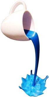 4 # Drijvende Morsen Koffie Cup Sculptuur Keuken Decoratie Morsen Magic Gieten Splash Creatieve Koffie Mok Home Decoratie blauw