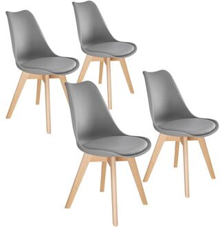 4 eetkamerstoelen Friederike Grijs