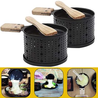 4# Fondue Pots Cheese Bread Grill Picnic Kitchen Supplies Candle Slow Oven Non-stick Cheese Bread Cake Grill Pan Kitchen Tool zwart 2