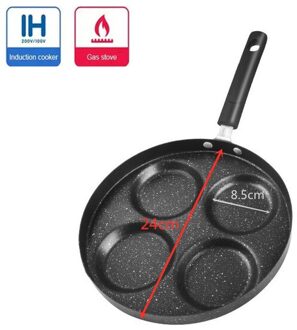 4 Gat Gebakken Ei Burger Pan Non Stick Ei Pannenkoek Pannen Steak Ham Koekenpan Omelet Ontbijt Maker Keuken Maifan steen Kookgerei Type2