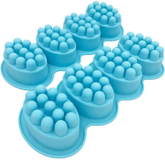 4 gat Massage Ovale Zeep Siliconen Mal voor handgemaakte Zeep Siliconen Mal Borstel Vorm Aromatherapie Mold