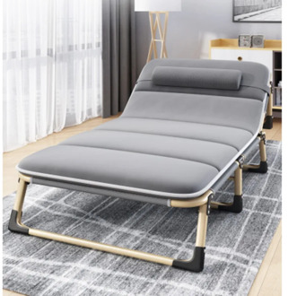 4-gear adjustable folding bed home backrest adjustable flat simple lunch break bed single bed upgraded bold square tube nap offi
