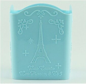 4 Grids Make-Up Borstel Houder Draagbare Lege Plastic Borstels Houder Nail Pen Box Organizer Container blauw