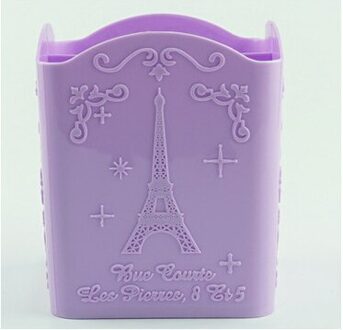 4 Grids Make-Up Borstel Houder Draagbare Lege Plastic Borstels Houder Nail Pen Box Organizer Container paars