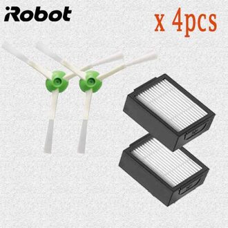 4 * Hepa Filter + 8 * Side Borstel + 4 * Borstel Roll Voor Irobot Roomba I7 E5 E6 ik Serie Robot Stofzuiger Vervangende Onderdelen 2filter2sidebrush