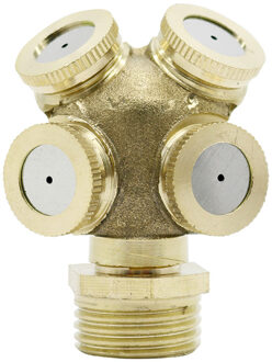 4 Hole Verstelbare Messing Spray Misting Nozzle Sprinklers Irrigatie Fitting Jardim Home Gieter Tuingereedschap