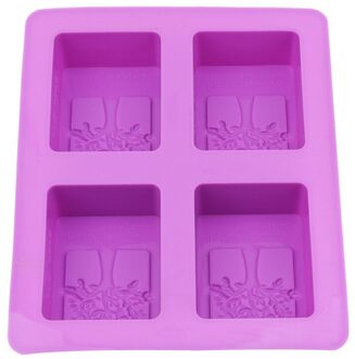 4 Holte Siliconen Mal Voor Maken Soaps 3D Boom Vorm Zeep Mold Rechthoek Diy Handgemaakte Zeep Vorm Tray Mould Dropshpping